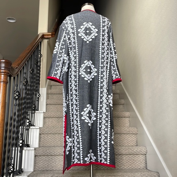 Antthony Original XL Aztec print Knot Jacquard Duster Coat - Picture 3 of 10